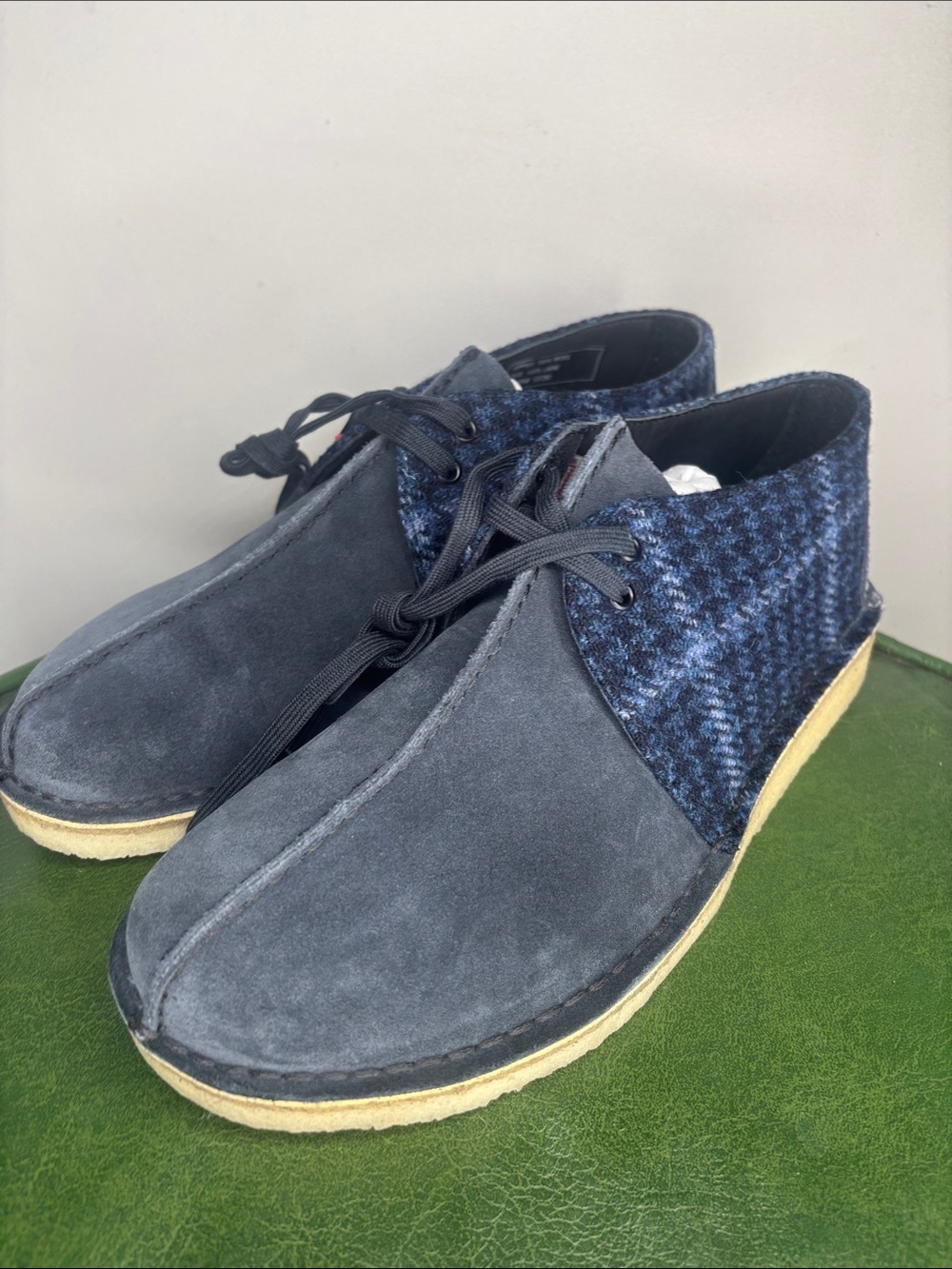 Clarks NWT Desert Trek Navy Tweed Harris Tweed Collab Mens Size 11